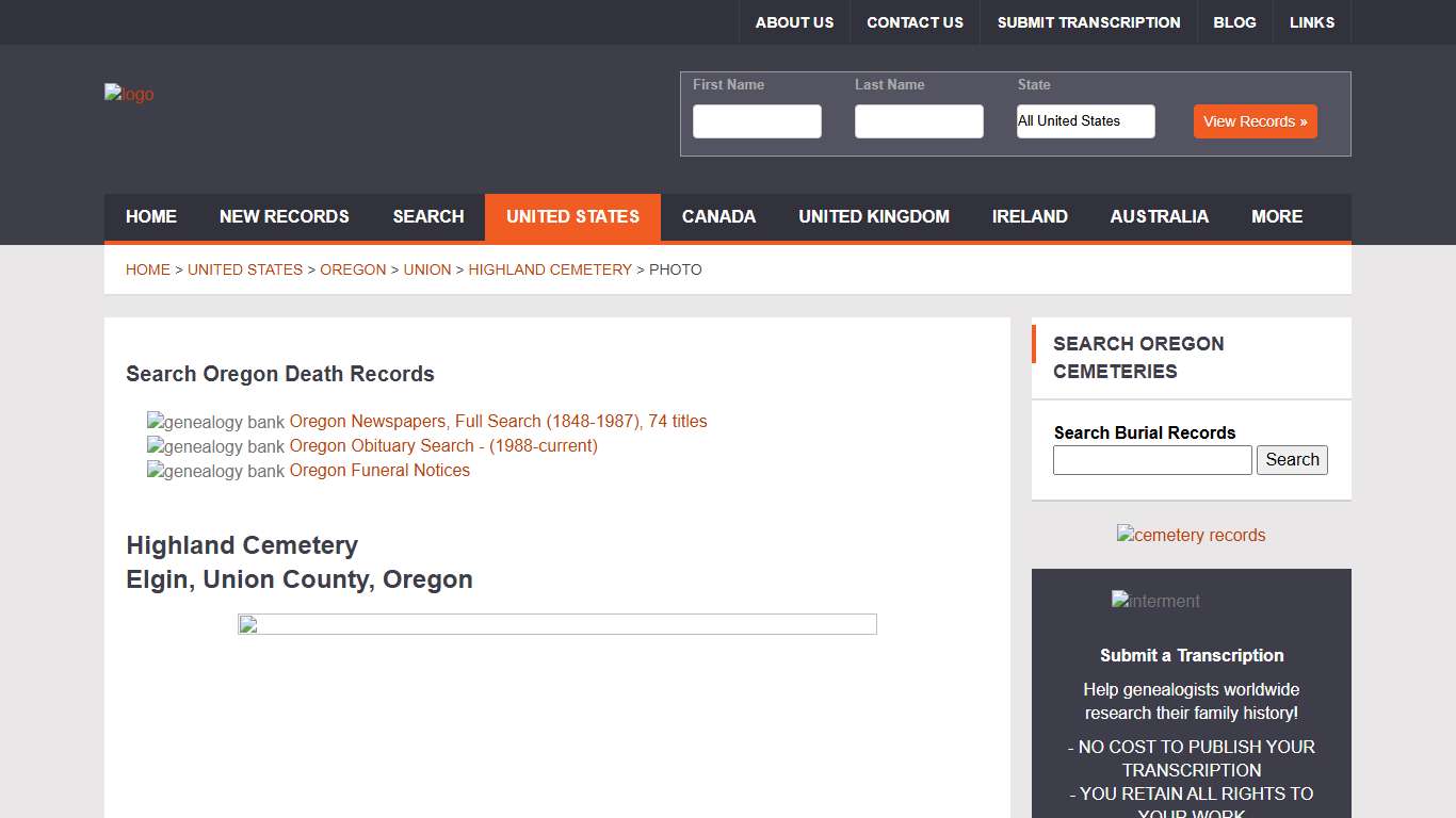 Highland Cemetery - Union County, Oregon